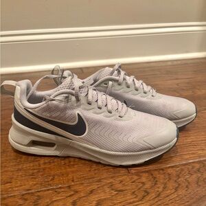 Nike Light Gray and Dark Blue Running Shoes